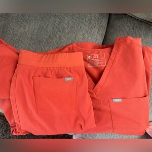 XL Figs Orange Scrub Set